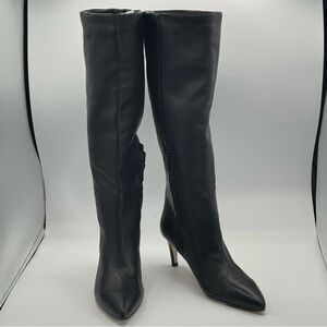 Sam Edelman Black Leather Knee High Boots Stiletto Heel NEW 8.5